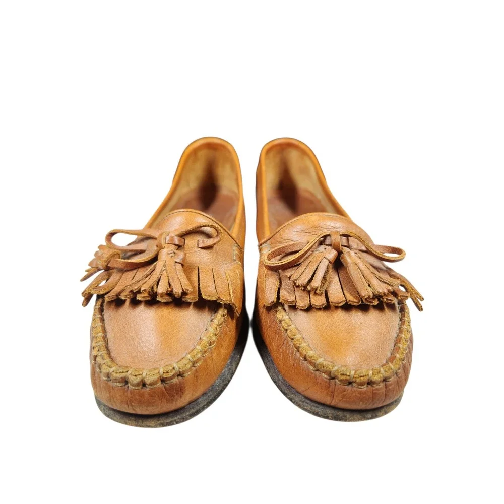 Vintage Cole Haan Brown Leather Tassel Loafers Preppy Academia Old Money 6.5